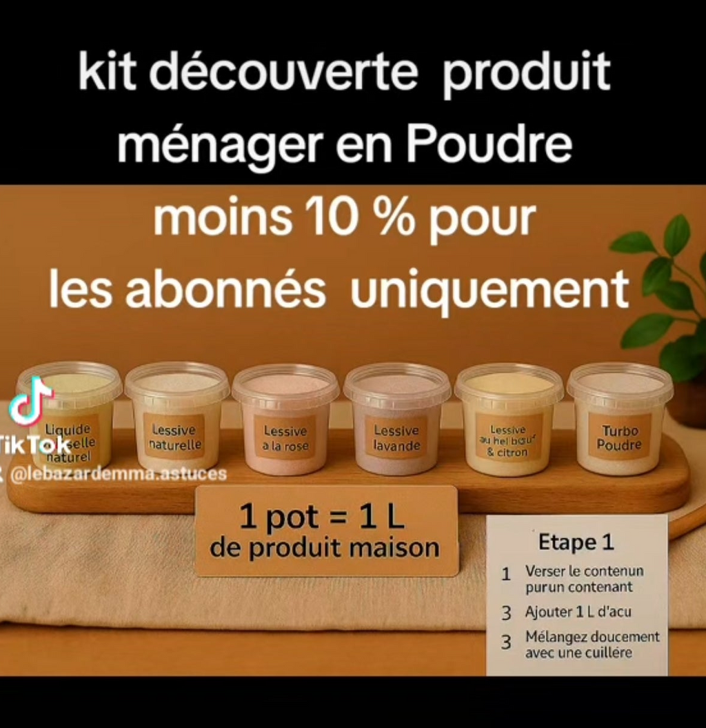 Coffret découverte 7 lessive et 1 cake-vaisselle crème à récurer