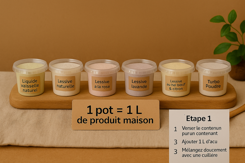 Coffret découverte 7 lessive et 1 cake-vaisselle crème à récurer